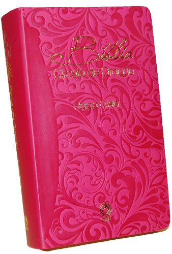 Bíblia Círculo de oração com harpa capa Pink